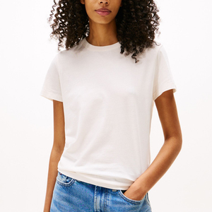 T-shirt blanc sans bretelles pour femme, coupe ajustée, décontracté, manches longues, tissu en spandex respirant, saison printemps - Product Image 1