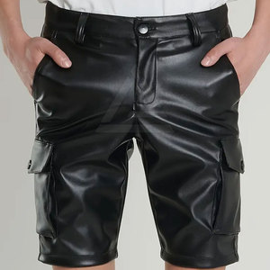 Fashion Leather <b>Shorts</b> For <b>Men</b> Soft Comfortable Material Stylish Design Perfect For Casual Activities And Urban Streetwear - Product Image 4