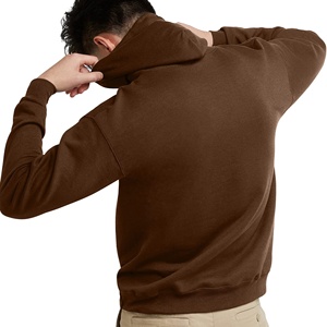 Personalizable a granel bajo Moq impresión personalizada Logo Oversized Heavyweight hombres sudaderas con capucha en blanco básico de algodón mezclado negro Sudadera con capucha - Product Image 6