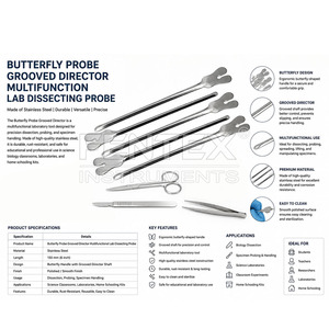 Butterfly Probe Grooved Director Multifunction Lab Dissecting Probe 150mm Stainless Steel <b>Precision</b> <b>Tool</b> for Biology Dissection - Product Image 1