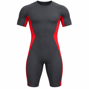 Combinaison de plongée unisexe personnalisée à manches courtes en néoprène, bleu et noir, col rond, imperméable, pour adultes, surf et plongée - Product Image 1