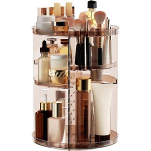 Organizador de Maquillaje Ajustable para Encimera con Bandejas Giratorias, Estante de Exhibición de Cosméticos para Almacenamiento de Productos para el Cuidado de la Piel y Perfumes - Product Image 1