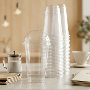 Wholesale 16 20 22oz 95Mm Clear Disposable Beverage Juice Cold <b>Drink</b> Coffee PP/PET <b>Plastic</b> <b>Cup</b> With Lid - Product Image 3