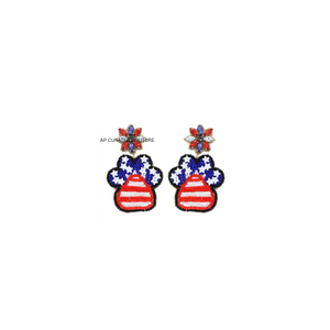 Pendientes Colgantes con Lazo y Cuentas Estilo Vintage, Rojo, Blanco y Azul, para el 4 de Julio, Día de la Independencia, Joyería Festiva para Mujer, Sin Níquel - Product Image 6