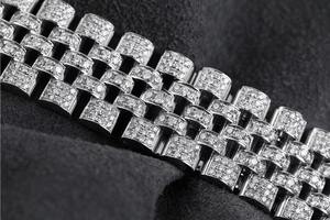 Montre à quartz de luxe pour homme avec diamants, boîtier carré de 41 mm, bracelet en acier inoxydable, analogique-numérique, verre saphir, boucle, usage quotidien, aiguilles - Product Image 3