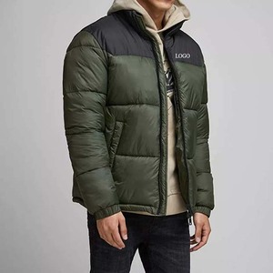 <b>Men's</b> Casual Winter Puffer <b>Jacket</b> Stand-Up Collar Zipper Closure Front Logo Breathable Eco-Friendly High Quality Customized - Product Image 3