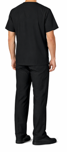 Uniforme Médico Unisex de 2 Piezas, Top con Cuello en V y Bolsillo y Pantalones Elásticos para Trabajo Hospitalario QuickWay - Product Image 4