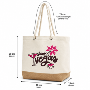 Sac fourre-tout de plage en toile de jute imprimé sur mesure avec poignées en corde, 220 GSM, laminé, vente en gros, OEM, marque privée, sac de shopping - Product Image 6