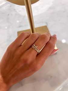 Anillos Apilables con Letras Personalizadas, Nombre en Escritura Personalizada, Joyería Fina Minimalista de Lujo para Uso Diario, Oro Sólido de 14k y 18k, Precio de Fábrica - Product Image 6