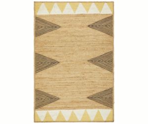 Alfombra Trenzada de Yute Orgánico Hecha a Mano de 8x10 y 9x12 pies, Patrón Geométrico Bohemio, Ecológica, Antideslizante, para Sala de Estar - Product Image 1