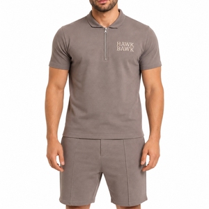 Men Polo Shirt Shorts <b>Set</b> Custom Short Sleeve Casual Sports <b>Set</b> Casual Activewear Breathable Fit Luxury Style Everyday Comfort - Product Image 1