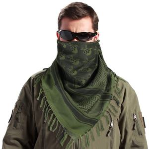 Shemagh Tactique Désert Écharpe De Luxe Carré Coton Keffieh avec Crâne Motif Imprimé Foulard Arabe pour Hommes et Femmes - Product Image 3