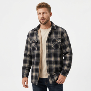 Men's Stand Collar Long Sleeve Casual <b>Winter</b> <b>Waterproof</b> Eco-Friendly Breathable Fleece <b>Jacket</b> with Cotton Lining Front Logo - Product Image 4