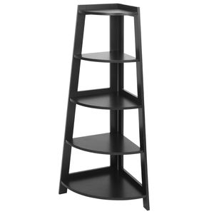 Scaffale angolare a 5 ripiani in legno per esposizione mobili domestici - Nero - Product Image 3