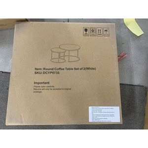 Set di 2 tavolini da caffè impilabili da 27,6 pollici con piano in legno effetto marmo e robusta struttura in metallo, tavolino da salotto e tavolino laterale - Product Image 1