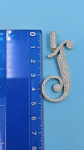 Luxury 925 <b>Silver</b> Moissanite Letter J Pendant Iced Out <b>Initial</b> Charm <b>Necklace</b> Jewelry Hip Hop Gift For Men Women - Product Image 3
