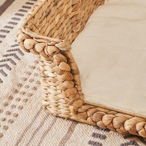 Handmade <b>Wicker</b> Pet <b>Bed</b> with Cushion Natural Rattan Dog <b>Cat</b> Basket Eco-Friendly Pet Furniture from Vietnam - Product Image 4