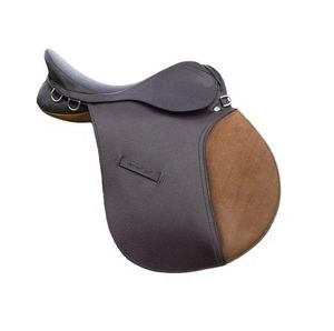 Silla de Montar Inglesa de Cuero Negro Premium con Rodilleras de Gamuza, Asiento Profundo, para Equitación Profesional, Entrenamiento y Competición - Product Image 1