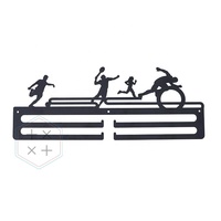 Support de présentation pour médailles de sport en métal plaqué, avec impression 3 couleurs, pour coureurs et nageurs