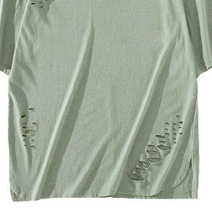 T-shirt en coton 100% délavé pour homme, coupe ample, logo personnalisé, style streetwear, lourd, lavable, très demandé. - Product Image 4