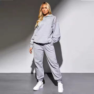 Pantalon de survêtement femme 100% Coton Polyester, coupe décontractée, taille haute, gris chiné clair, respirant, personnalisable - Product Image 6