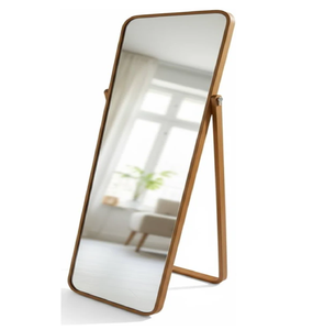 Espejo de cuerpo entero de madera orgánica con bordes ondulados únicos. Una pieza cautivadora y artística. Disponible a precio de mayorista - Product Image 6