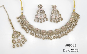 Ensemble de bijoux Mehendi 09535, collier en strass, boucles d'oreilles, tikka, bijoux ethniques pakistanais pour mariage, cadeau de fiançailles, fête de mariage - Product Image 6