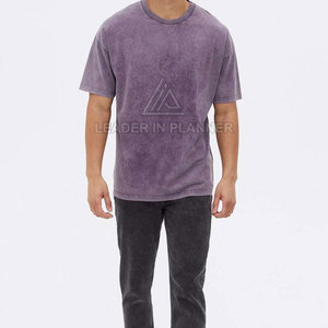 บริการ OEM เสื้อยืดผู้ชายผ้าฝ้ายพิมพ์ลาย 100% น้ำหนักเบา ทรงหลวม สไตล์ย้อมสีแบบแอซิดวอช ขายดี - Product Image 3
