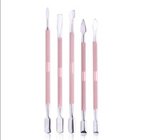 Pousse-cuticules double tête en acier inoxydable robuste pour le nettoyage des ongles, la manucure, la pédicure, les soins de beauté, réutilisable