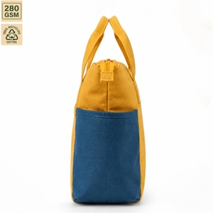 Custom Logo <b>Insulated</b> Canvas <b>Lunch</b> Bag Cooler Tote 25x24x14 cm Zipper Wholesale OEM ODM Private Label Manufacturer Exporter Bulk - Product Image 4