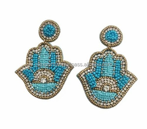 Pendientes de gota bordados con cuentas en forma de zapato, joyería de moda, cuentas de semillas, bordado a mano, fiesta Multicolor, Unisex - Product Image 3