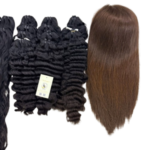 Wholesale <b>Brown</b> and Natural Black Vietnamese Human Hair Natural Straight Hair Glueless Lace Closure Raw Vietnamese Hair HD <b>Wigs</b> - Product Image 1