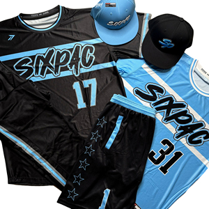 Trui met baseball-look voor heren en jongeren, zonder knopen, ademend polyester, vochtregulerend, aangepaste teamlogo, OEM groothandel leverancier - Product Image 1