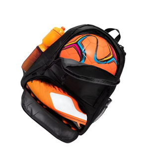 Sac à dos de sport en nylon noir avec compartiment pour ballon, capacité 30-40L pour le rangement de matériel de football - Product Image 6