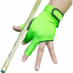 Gant de billard vert demi-doigt pour main droite, en polyester, avec fermeture auto-agrippante, pour usage sportif - Product Image 1
