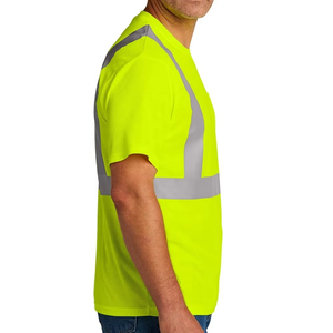 OEM Service Men's Hi <b>Vis</b> Safety <b>T</b>-<b>Shirts</b> Solid 100% Cotton Breathable Quick Dry Short Sleeve Custom Colors & Logo - Product Image 1