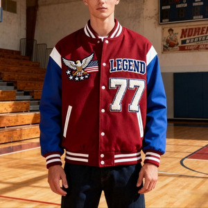 Veste de baseball légère en polyester 100 %, résistante au vent, brodée, style universitaire, vente en gros d'usine - Product Image 1