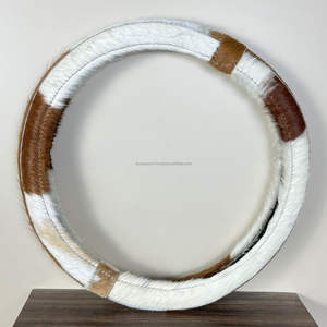 Custom logo Wholesale Sporty Grip Steering Wheel <b>Cover</b> Genuine Cowhide Leather Steering Wheel <b>Cover</b> Interior Accessories for <b>Car</b> - Product Image 5