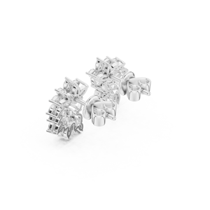 Pendientes de diamantes de diseño de calidad de exportación en oro blanco de 14k con diamantes cultivados en laboratorio de corte brillante, joyería para fiestas. - Product Image 4