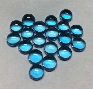 พลอยบลูโทแพซธรรมชาติจากสวิสเซอร์แลนด์ ทรงกลมหลังแบน ขัดเงา ขนาด 3-8 มม. สำหรับทำเครื่องประดับ ขายส่ง - Product Image 2
