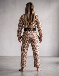 <b>Men</b> Leopard Print BJJ <b>Kimono</b> Loose Fit 100% Cotton 380g Quick Dry Breathable Jiu Jitsu Gi Adult Size Wrestling Front Logo - Product Image 4