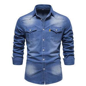 เสื้อยีนส์ผู้ชายแบบระบายอากาศได้เสื้อยีนส์น้ำหนักเบา - Product Image 1