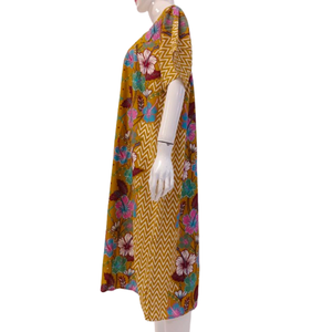 Vestido de casa con cuello cuadrado para mujer, hecho de tela de rayón, suave, liso y cómodo, de Chrysanta. - Product Image 5