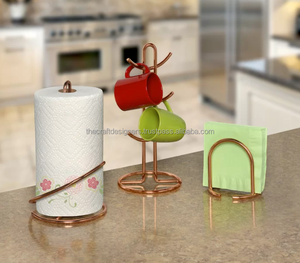 Porte-mouchoirs décoratif pour ustensiles de cuisine Vente en gros Porte-mouchoirs Porte-serviettes multifonctionnel Plaqué or rose fini - Product Image 5