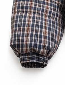 Blouson matelassé à carreaux pour homme, col montant, fermeture éclair frontale, coupe-vent, décontracté, hiver, en polyester épais, longueur courte - Product Image 3