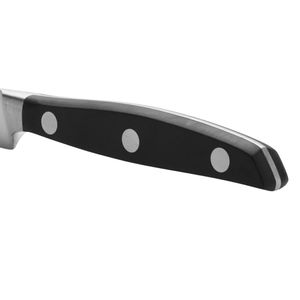 Couteaux de cuisine à lame dentelée noire avec manche argenté et triple rivet pour couper les tomates, trancher les légumes et les aliments au quotidien - Product Image 5