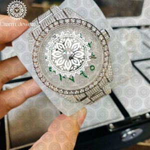 Charm_Jewells Reloj redondo de acero inoxidable para mujer con bisel de diamantes, cristal de zafiro, cuarzo analógico, moda de lujo, 38 mm - Product Image 2