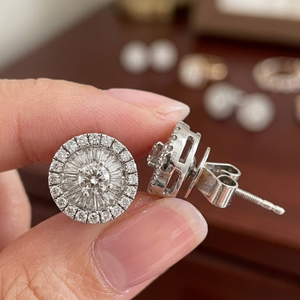 High End China Manufacturer Price Trendy 18k White Gold Natural Brilliant Cut Diamond Stud Earrings Fine Jewelry Quick Delivery - Product Image 4