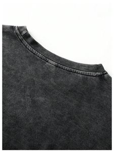 Men <b>Y2K</b> 2 Piece Shorts Set Vintage Washed Graphic T <b>Shirt</b> Drawstring Shorts Streetwear OEM Wholesale - Product Image 4