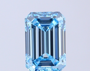 Diamant bleu fantaisie taille émeraude cultivé en laboratoire, pierre précieuse non montée pour la création de bijoux - Product Image 1